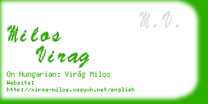 milos virag business card